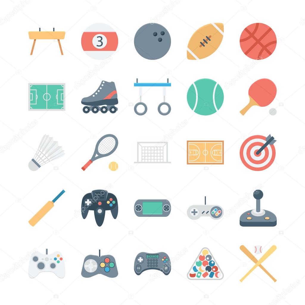 Sports and Games Colored Vector Icons 1