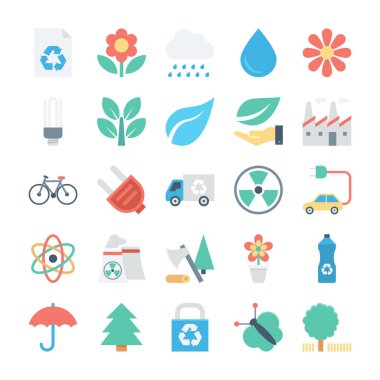 Nature and Ecology Colored Vector Icons 2 clipart