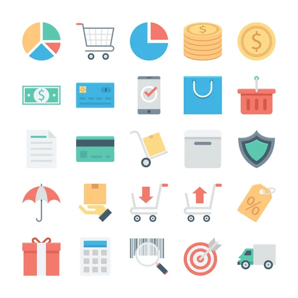 Shopping en e-commerce gekleurde Vector Icons 1 — Stockvector