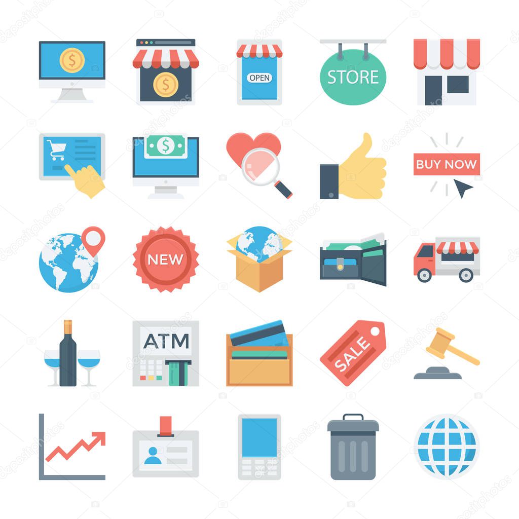 Shopping and ECommerce Colored Vector Icons 5