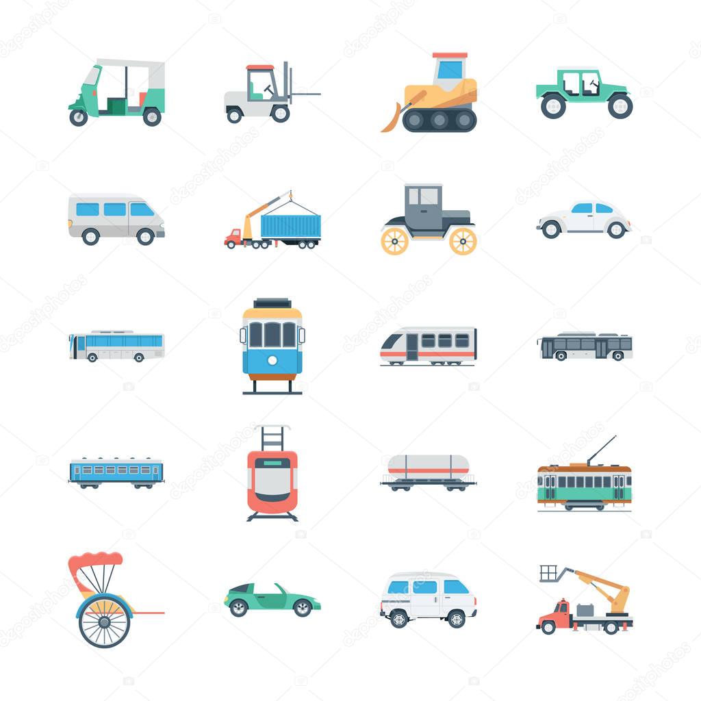 Transports Colored Vector Icons 3