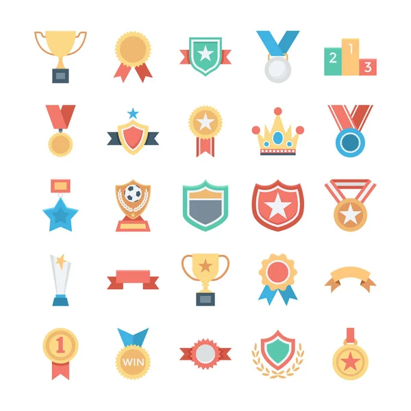 Vote and Rewards Colored Vector Icons 1 — Stock Vector