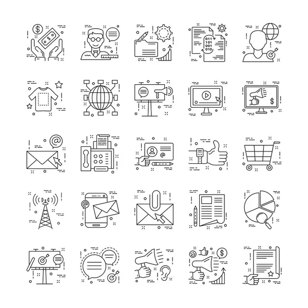 Линейные иконки с подробностями 7 — стоковый вектор
