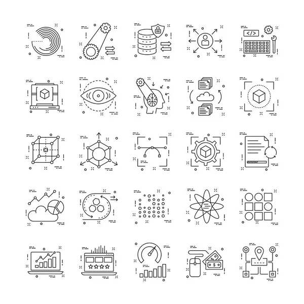 Line Icons With Detail 19 — Stock Vector