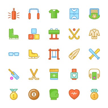 Spor renkli vektör simgeler 5