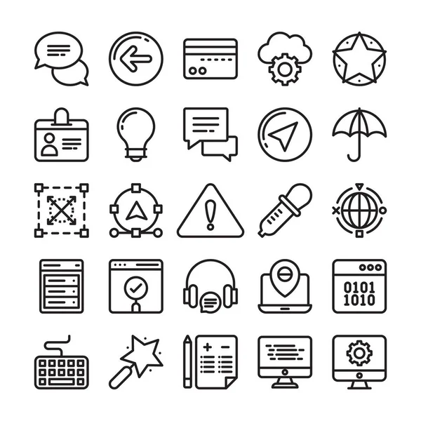 Diseño Web y Desarrollo de Vectores Iconos 4 — Vector de stock