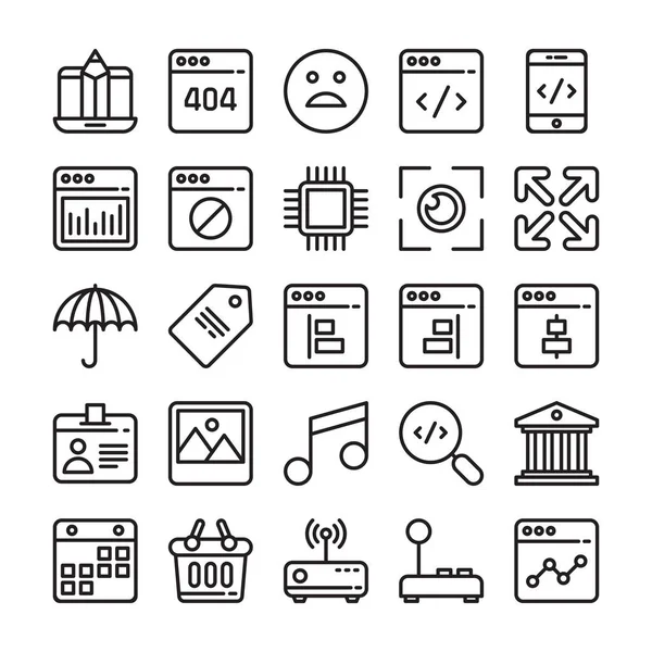 Diseño Web y Desarrollo de Vectores Iconos 7 — Vector de stock