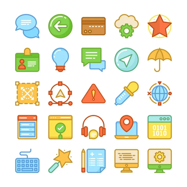 Icone vettoriali colorate per la progettazione e lo sviluppo web 4 — Vettoriale Stock