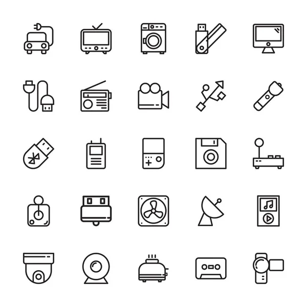 Iconos de vectores electrónicos 7 — Vector de stock