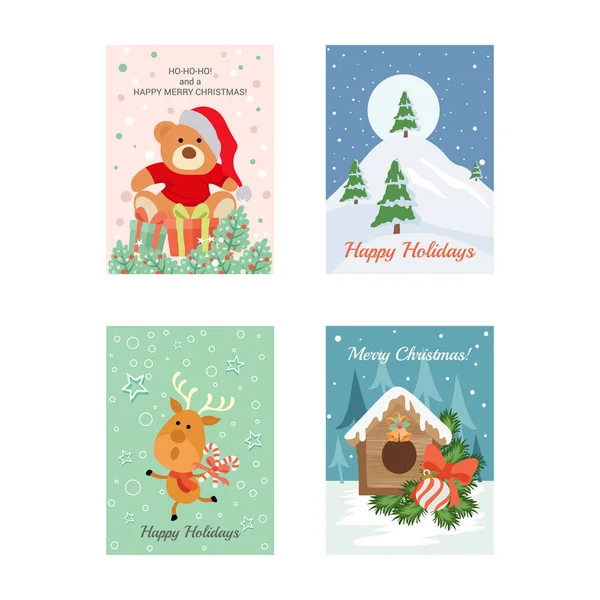 Tarjetas de Navidad 9 — Vector de stock