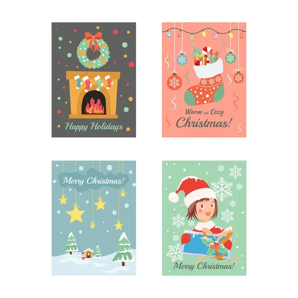 Χριστουγεννιάτικες κάρτες 8 — Διανυσματικό Αρχείο