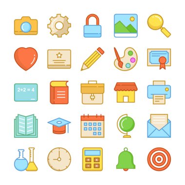 Eğitim vektör simgeler 1 renkli