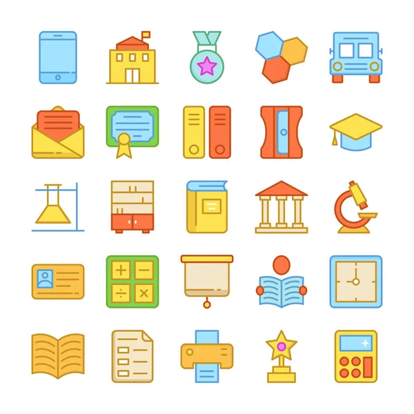 Education Colored Vector Icons 5 — Stock Vector