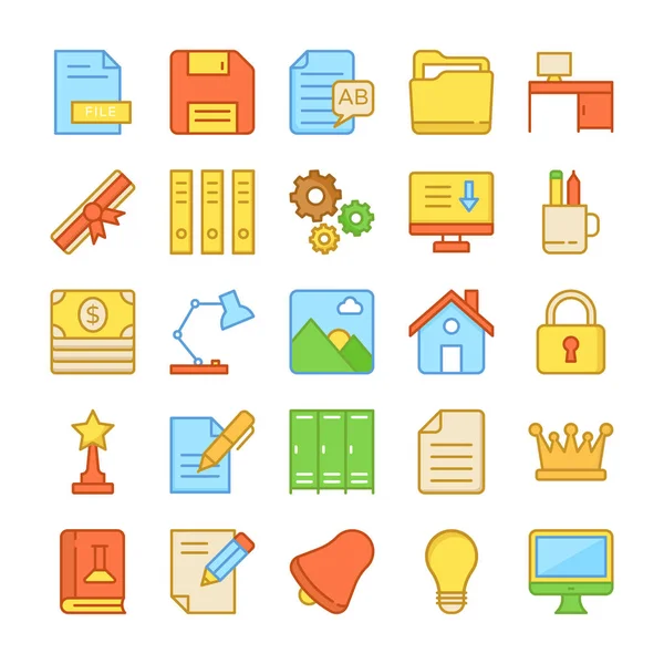 Education Colored Vector Icons 4 — Stock Vector