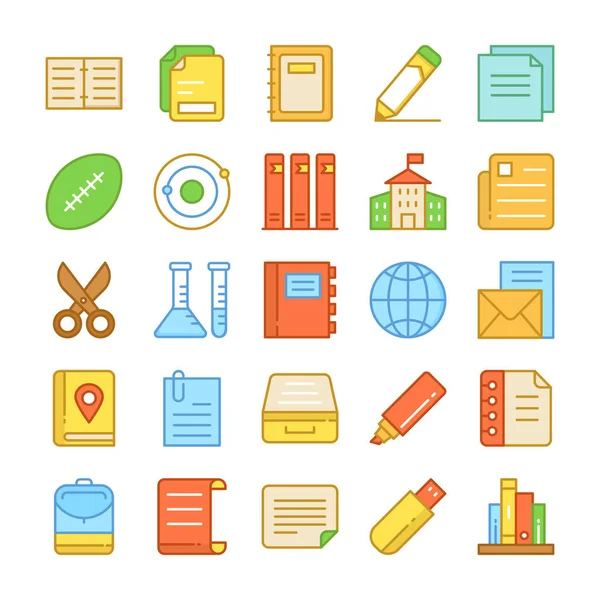 Iconos vectoriales de color de la educación 7 — Vector de stock