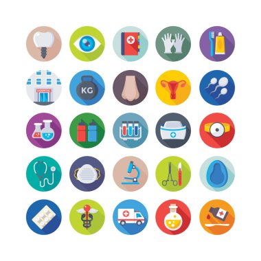 Tıbbi ve sağlık renkli vektör simgeler 4