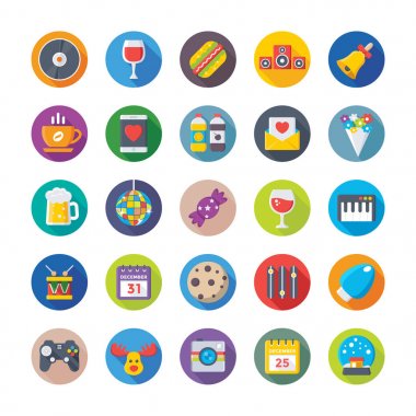 Noel, parti ve kutlamalar vektör simgeler 5