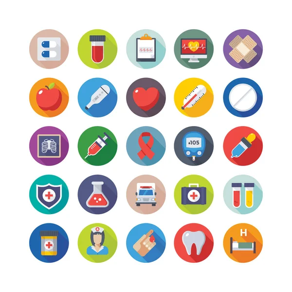 Iconos de vectores médicos y de salud coloreados 1 — Vector de stock