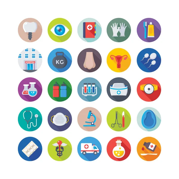 Iconos de vectores médicos y de salud coloreados 4 — Vector de stock