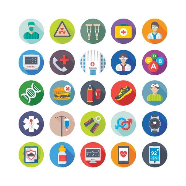 Medisch en gezondheid gekleurde Vector Icons 6 — Stockvector