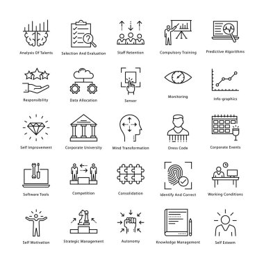 Business Management and Growth Vector Line Icons 23 clipart