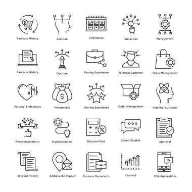 İş yönetimi ve büyüme vektör hat simgeler 43