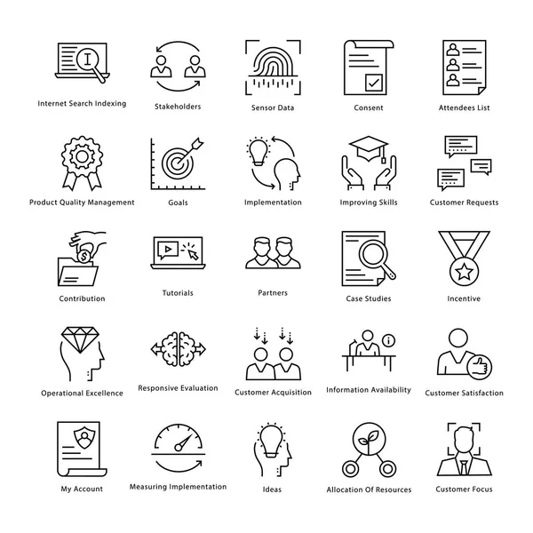 Iconos de la línea vectorial de gestión y crecimiento empresarial 29 — Vector de stock