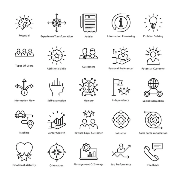 Iconos de la línea vectorial de gestión y crecimiento empresarial 34 — Archivo Imágenes Vectoriales