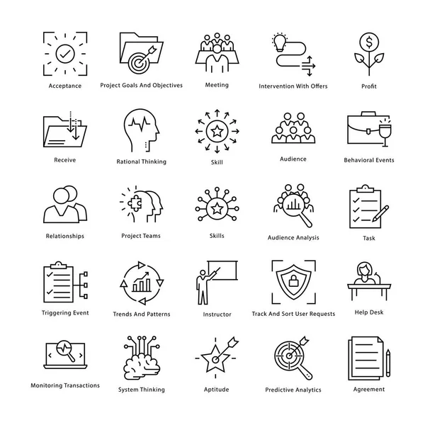 Iconos de la línea vectorial de gestión y crecimiento empresarial 40 — Vector de stock