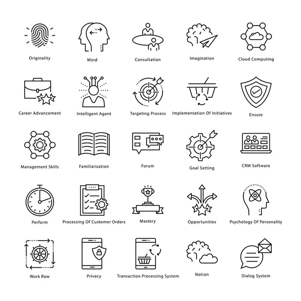 Gestione aziendale e crescita Vector Line Icons 42 — Vettoriale Stock