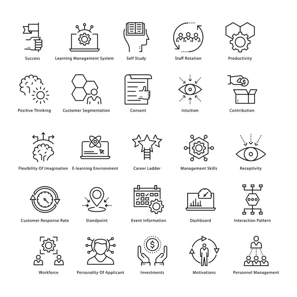 Gestão de Negócios e Crescimento Vector Line Icons 46 —  Vetores de Stock