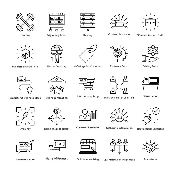 Iconos de la línea vectorial de gestión y crecimiento empresarial 49 — Vector de stock