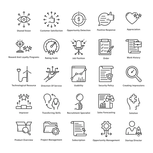 Iconos de la línea vectorial de gestión y crecimiento empresarial 47 — Archivo Imágenes Vectoriales