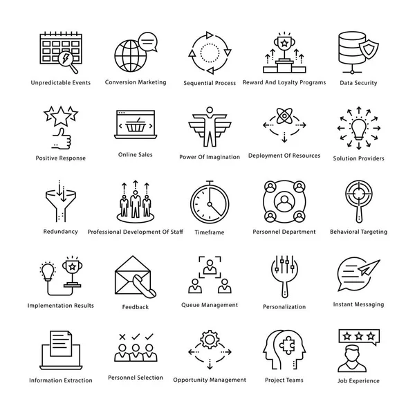 Iconos de la línea vectorial de gestión y crecimiento empresarial 50 — Vector de stock