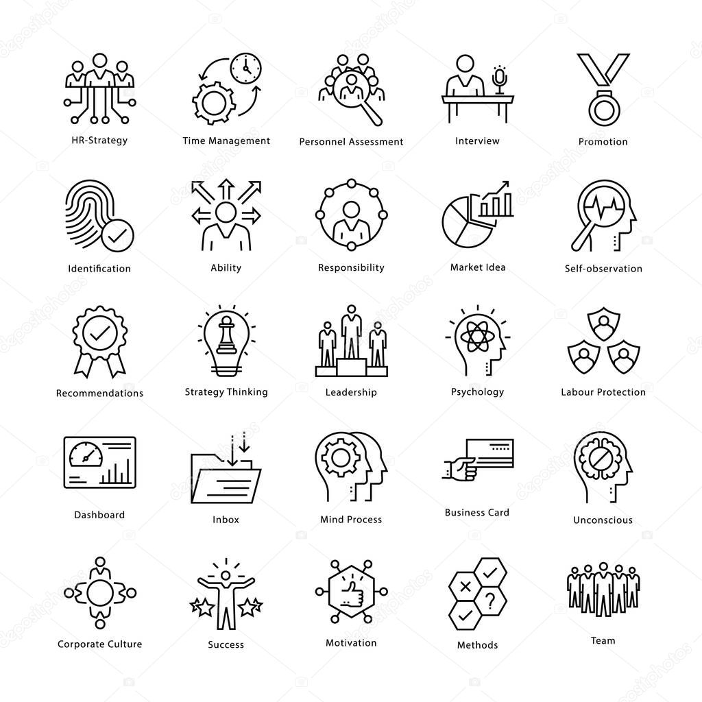 Business Management and Growth Vector Line Icons 21