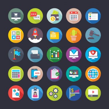 İş, ofis, takım yönetimi, büyüme, Maliye vektör simgeler 6 iş,