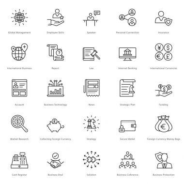 Bankacılık ve Finans çizgi vektör simgeler 10