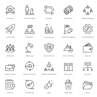 Bankacılık ve Finans çizgi vektör simgeler 22