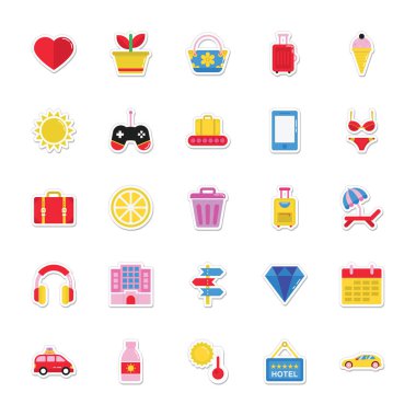 Yaz ve tatil vektör simgeler 3