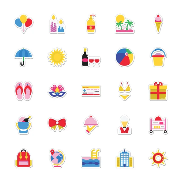 Summer and Holidays Vector Icons 11 — Stock Vector
