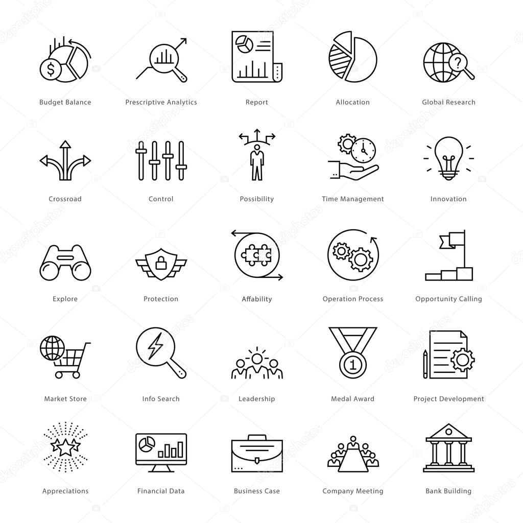 Banking and Finance Line Vector Icons 4