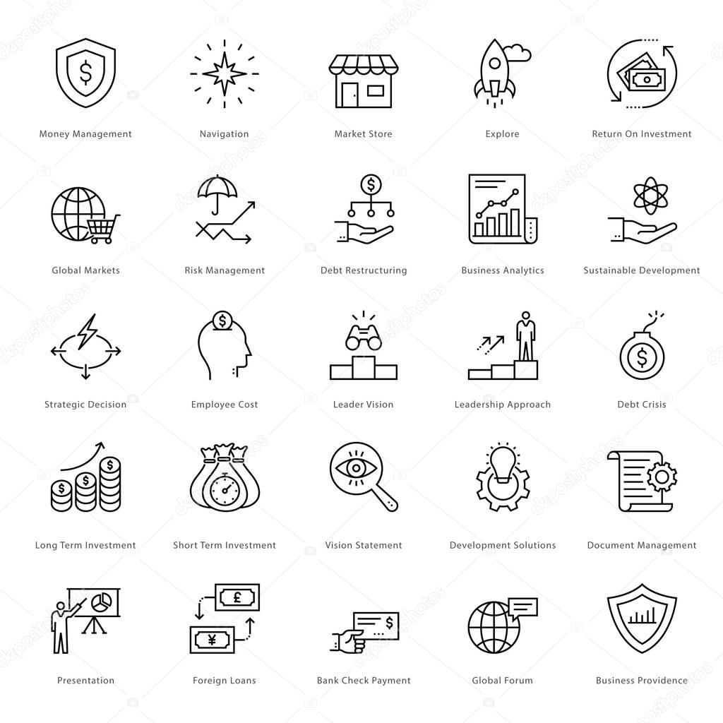 Banking and Finance Line Vector Icons 7