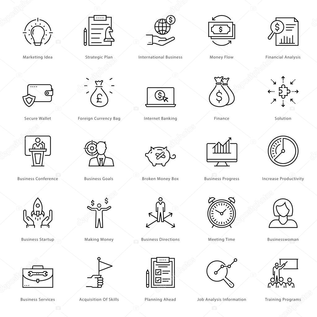 Banking and Finance Line Vector Icons 9
