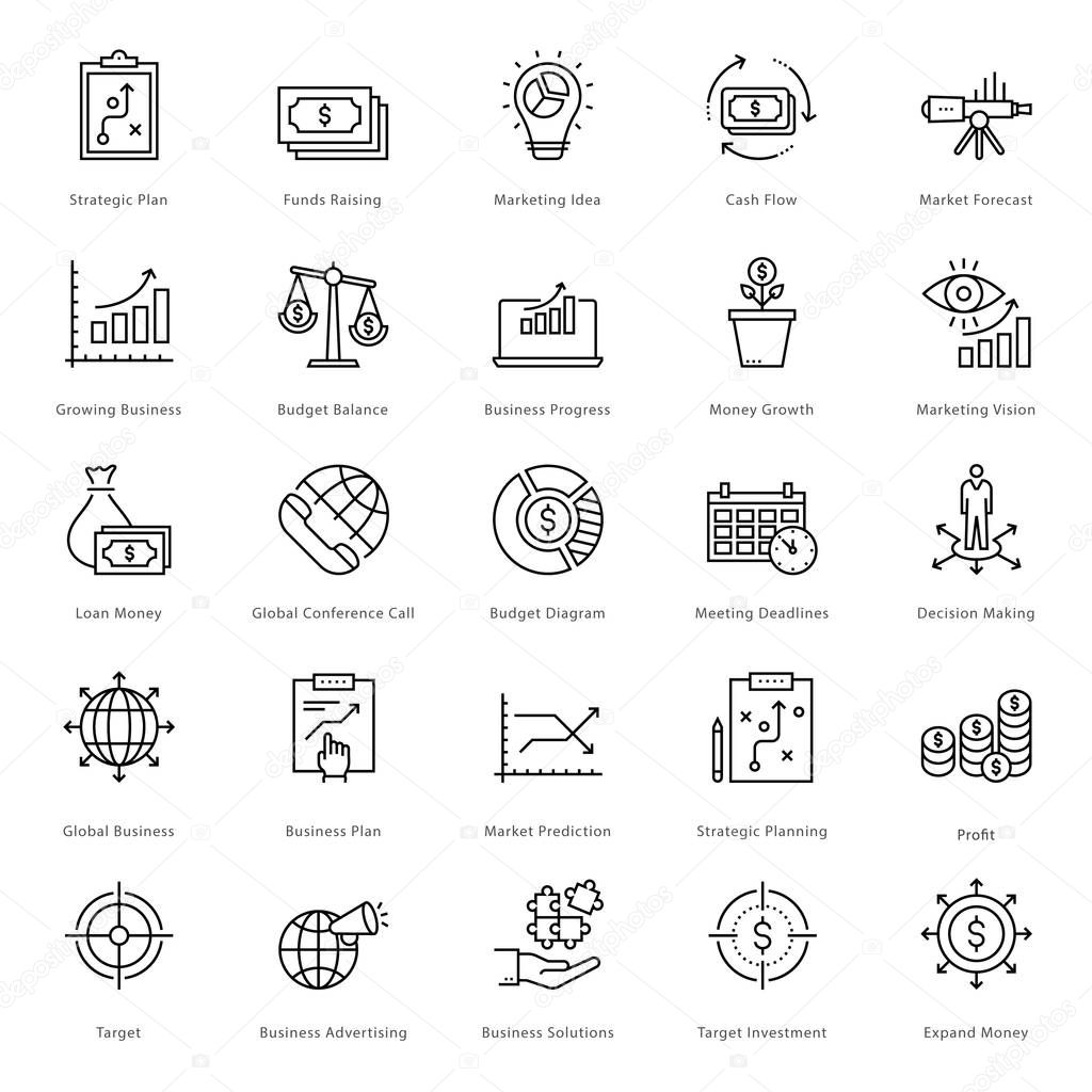 Banking and Finance Line Vector Icons 11