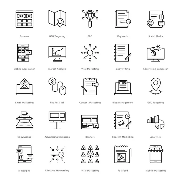 Web and SEO Line Vector Icons 4 — Stock Vector