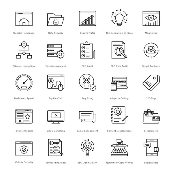 Web y SEO Line Vector Iconos 6 — Vector de stock