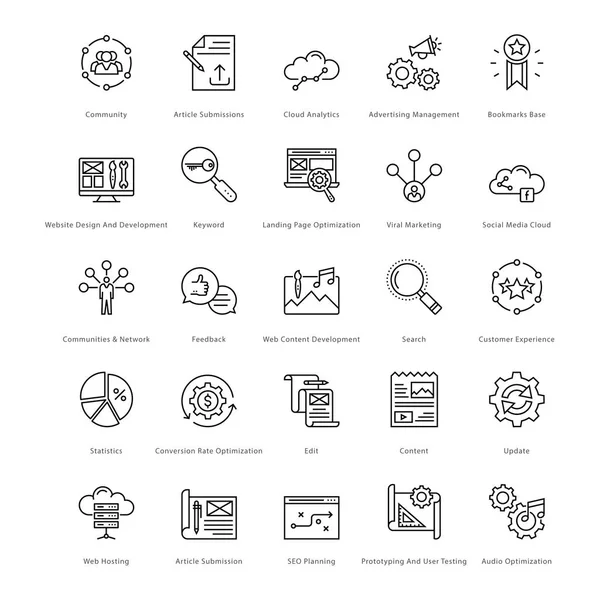 Icônes vectorielles Web et SEO Line 15 — Image vectorielle