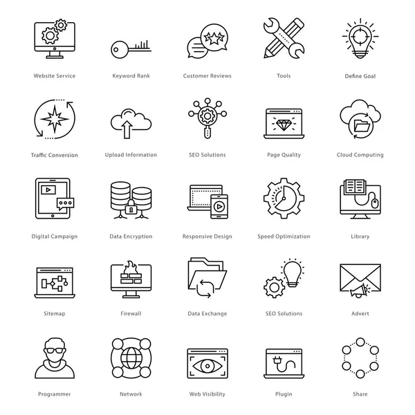 Web and SEO Line Vector Icons 17 — Stock Vector