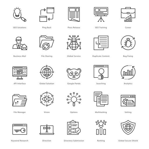 Web and SEO Line Vector Icons 19 — Stock Vector
