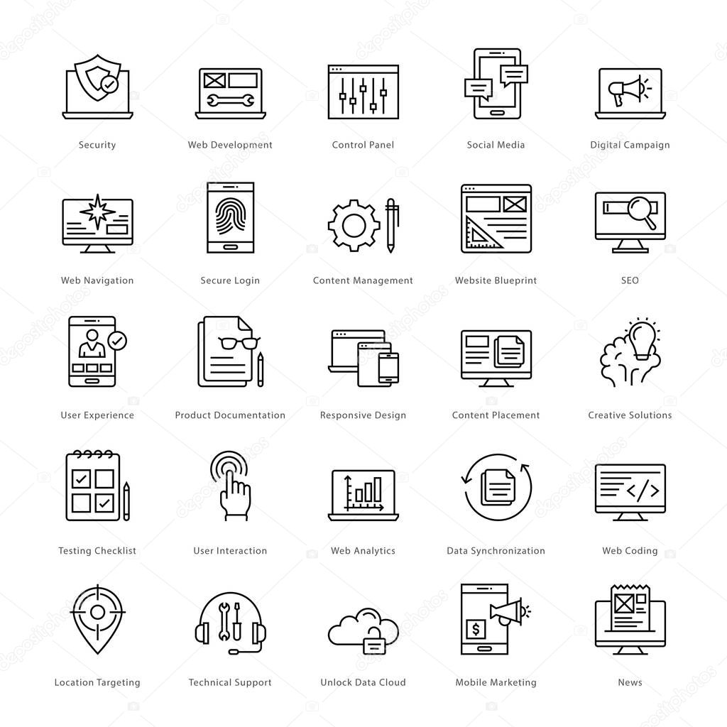 Web and SEO Line Vector Icons 3